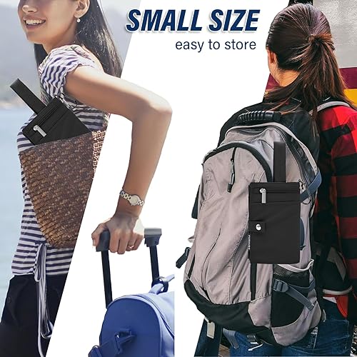 Miniatura 8 de Portavasos de equipaje para maletas, portavasos, plegable, portátil, con asa y gancho, soporte para bebidas de equipaje para dos tazas de café,