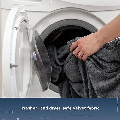 Miniatura 6 de Sunbeam Sunbeam - Manta eléctrica térmica de terciopelo con conexión WiFi de doble temperatura, con controlador, aplicación y asistente de voz,