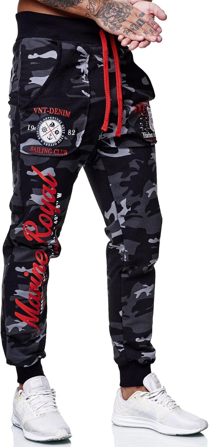 Marine Royal Men's Jogger Pants, Sports Fitness Running Casual Sweatpants - Image 3