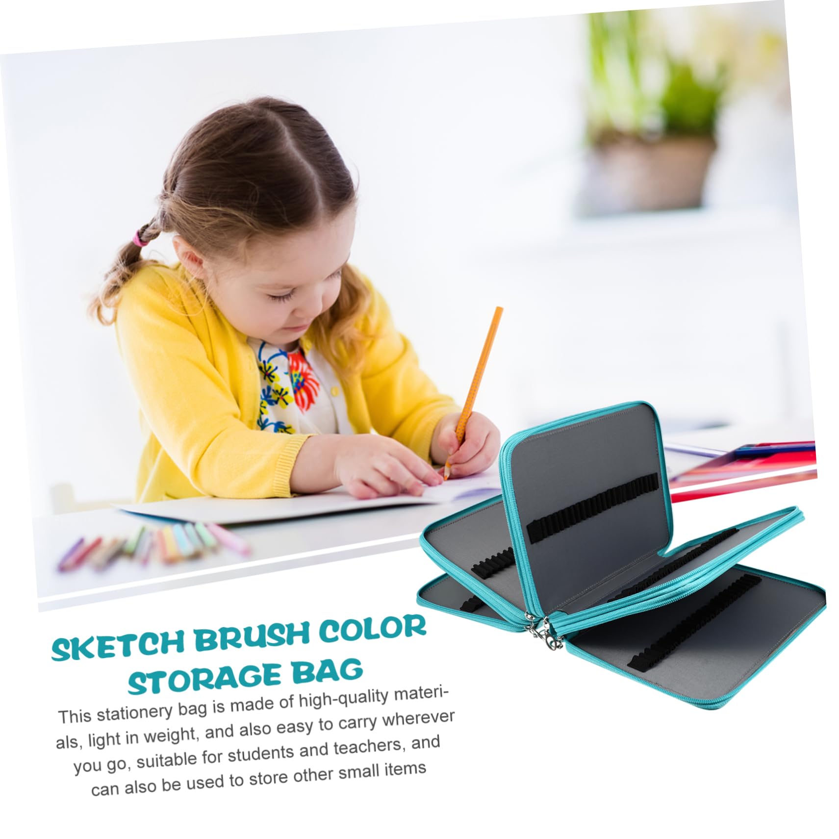 Astuccio Portamatite da Disegno Blu in Pu, 184 Fori | Grande Capacità, Classificazione per Matite Acquerello, per Adulti e Professionisti, Accessori Disegno