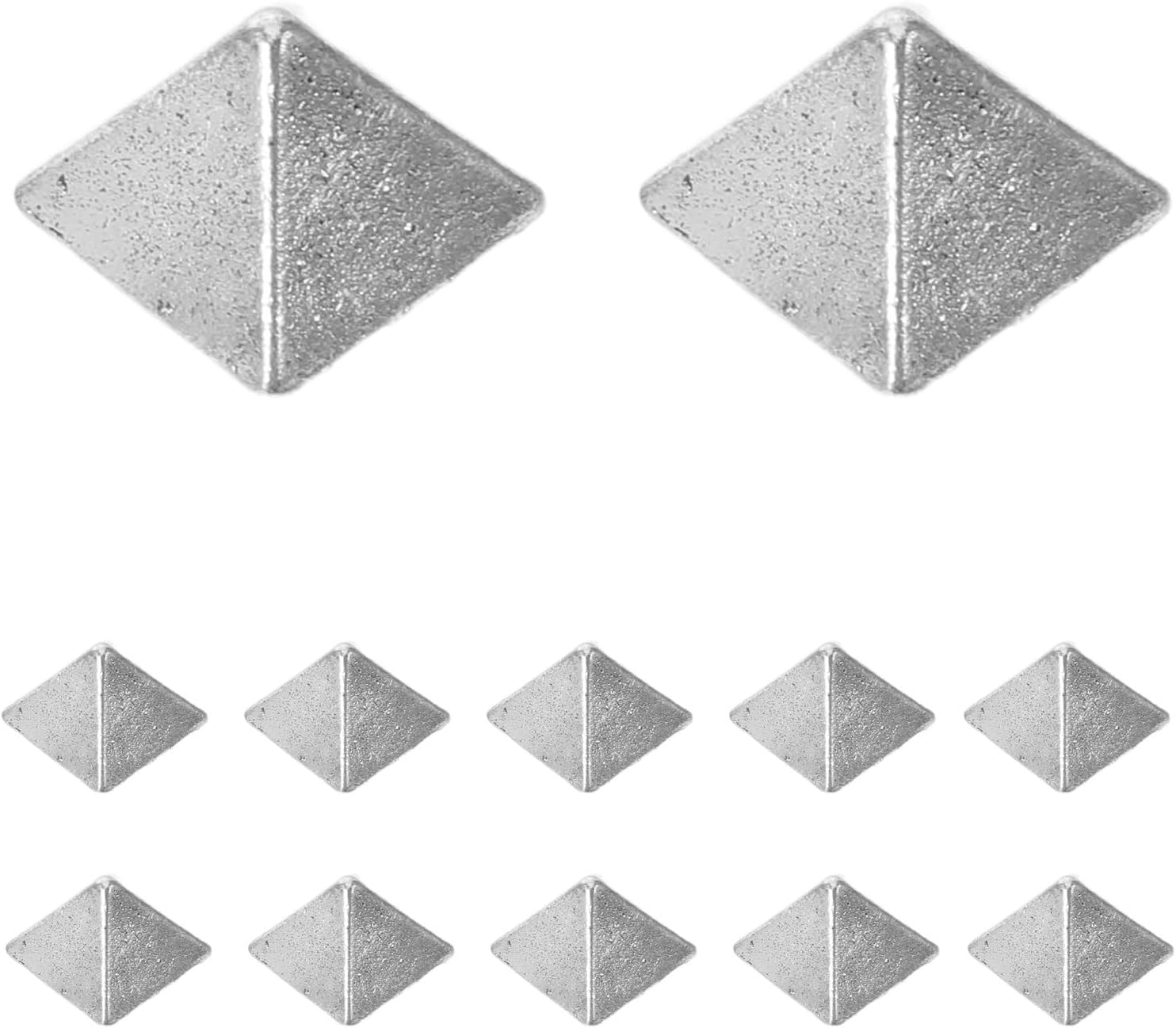 Snowboard Stomp Pad Silver 18pcs Zinc Alloy Triangular Anti Slip Grip | Quick Mount System, Universal Snow Conditions Suitability, Dispersion Comfort for Feet during Snowboarding and Skiing