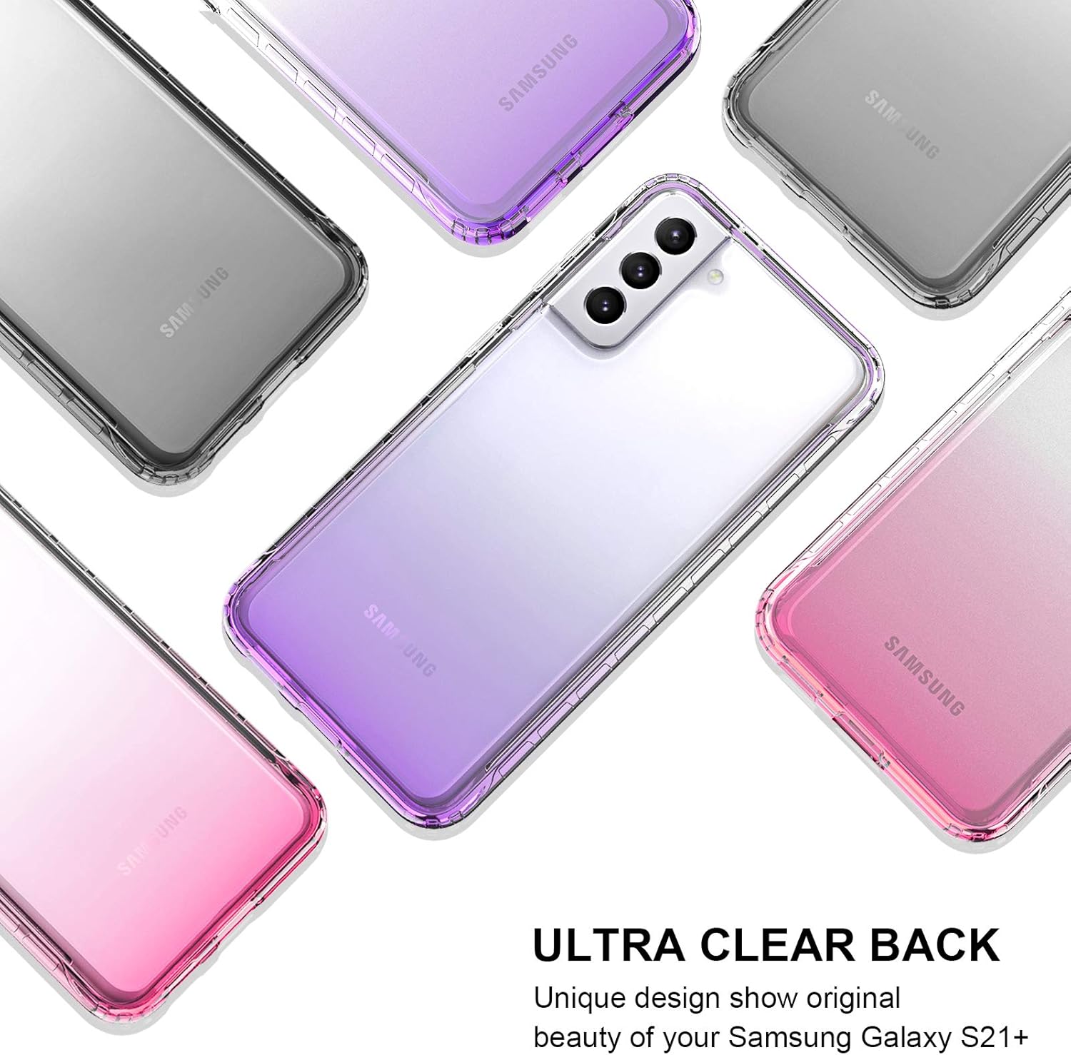 Buy Jxvm Clear Phone Case For Samsung Galaxy S21 5g Full Body Phone Cover With Built In Screen Protector Work With Fingerprint Id Heavy Duty Drop Proof Cases Gradient Purple Online In Taiwan