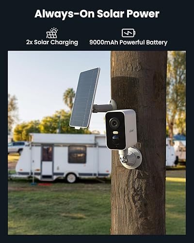 Miniatura 2 de ieGeek Cámara de seguridad celular 4G LTE inalámbrica para exteriores, sin cámara de energía solar WiFi, cámara de seguridad fuera de la red tarjeta