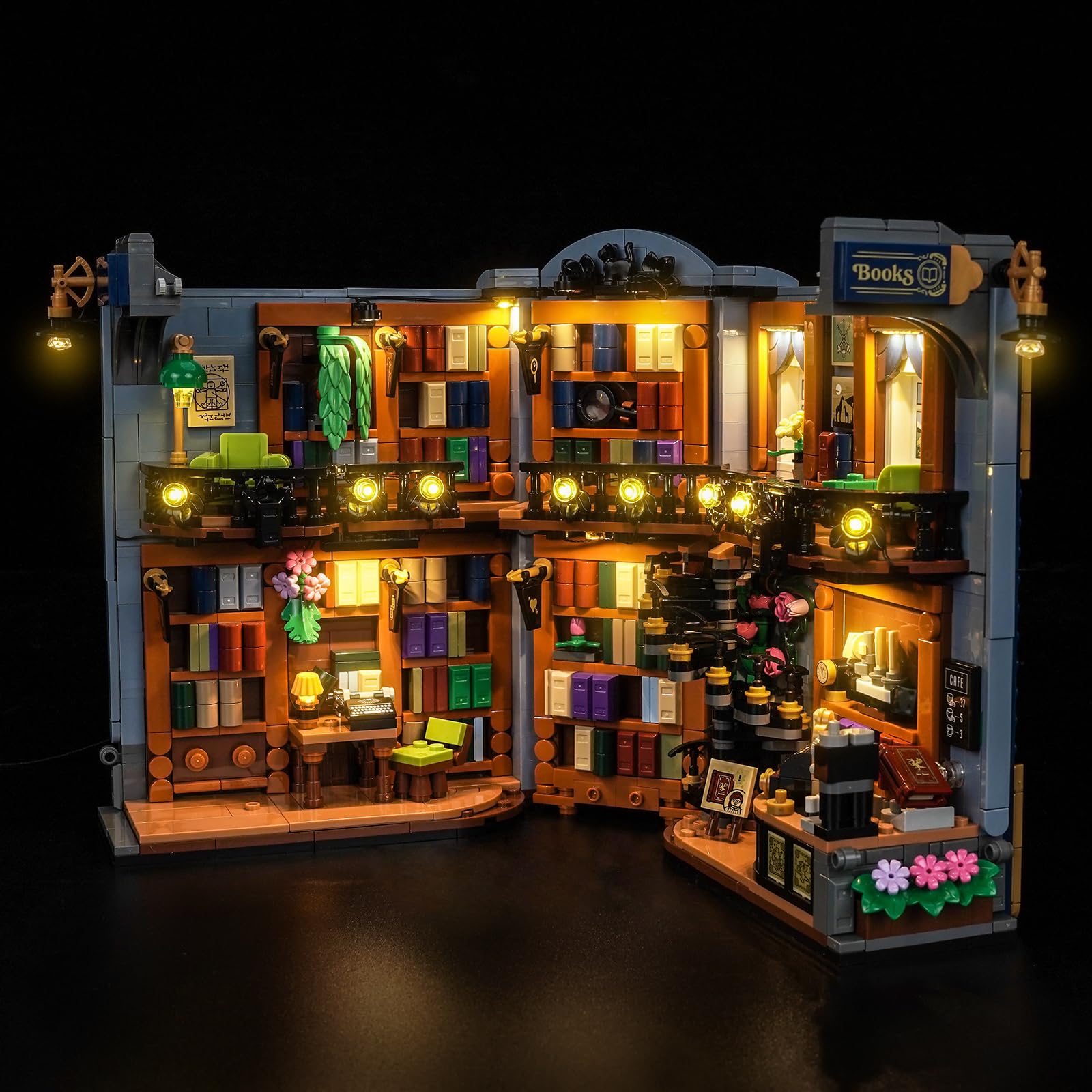 BrickBling Kit di luci con telecomando compatibile con Lego 11379 Book Nook