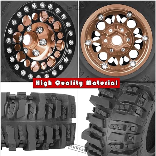 Miniatura 22 de RC 1.9 Beadlock Ruedas y neumáticos para 1/10 SCX10 SCX10 II 90046 SCX10 III AXI03007 SCX10 Pro TRX4 TRX6 Gen7/8 D90 VS4-10 MST CFX RC Crawler Car