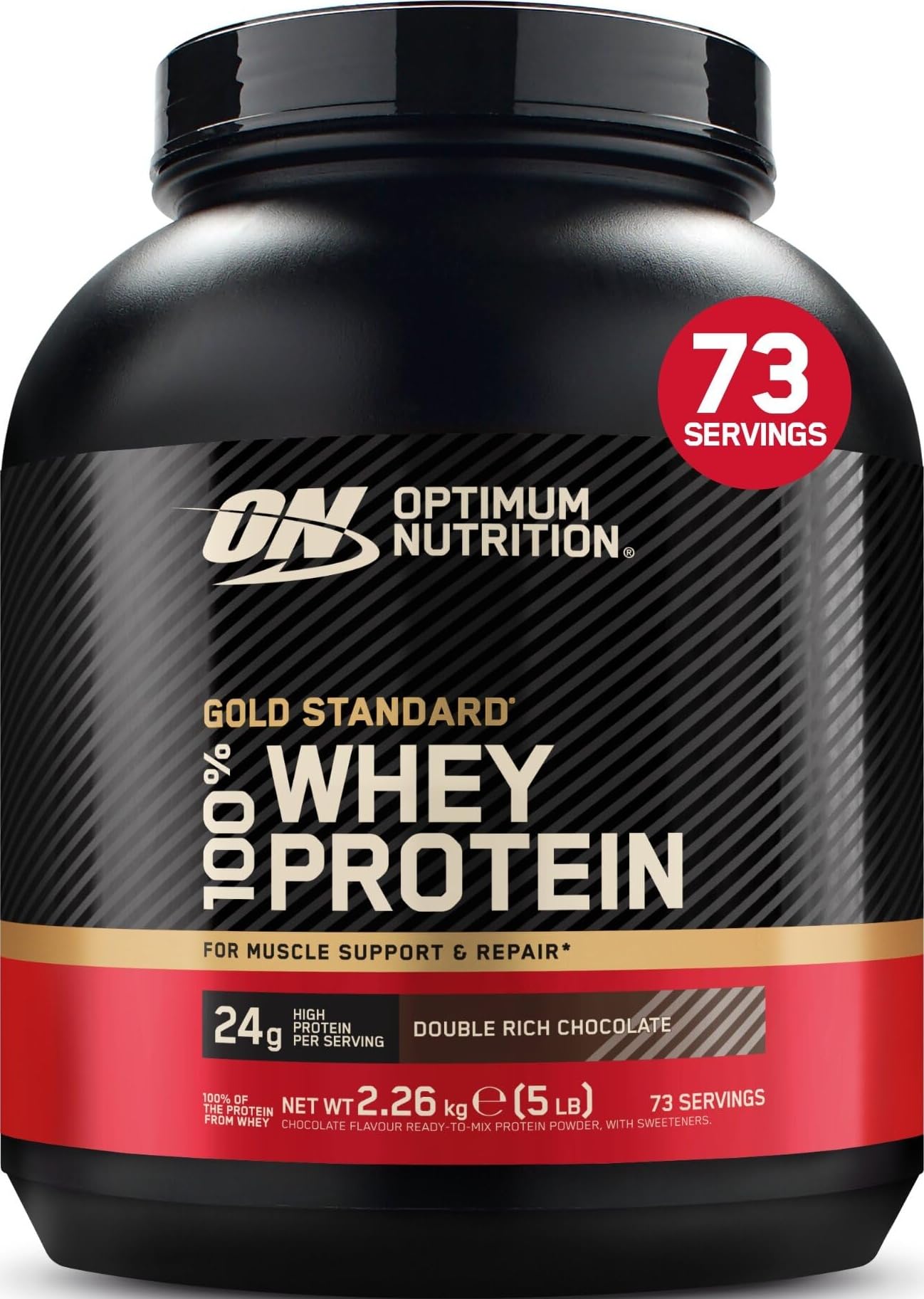 Optimum Nutrition Gold Standard 100% Whey Protein Powder, 2.26 kg