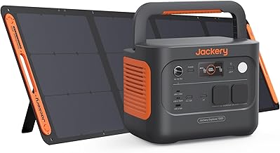Jackery Explorer 1000 v2 Portable Electric Generator with 200W Solar Panel, 1070Wh LFP Battery, 1500W AC/100W USB-C Output, Quick Full Charge 1H via APP for Outdoor, Motorhomes, Emergencies