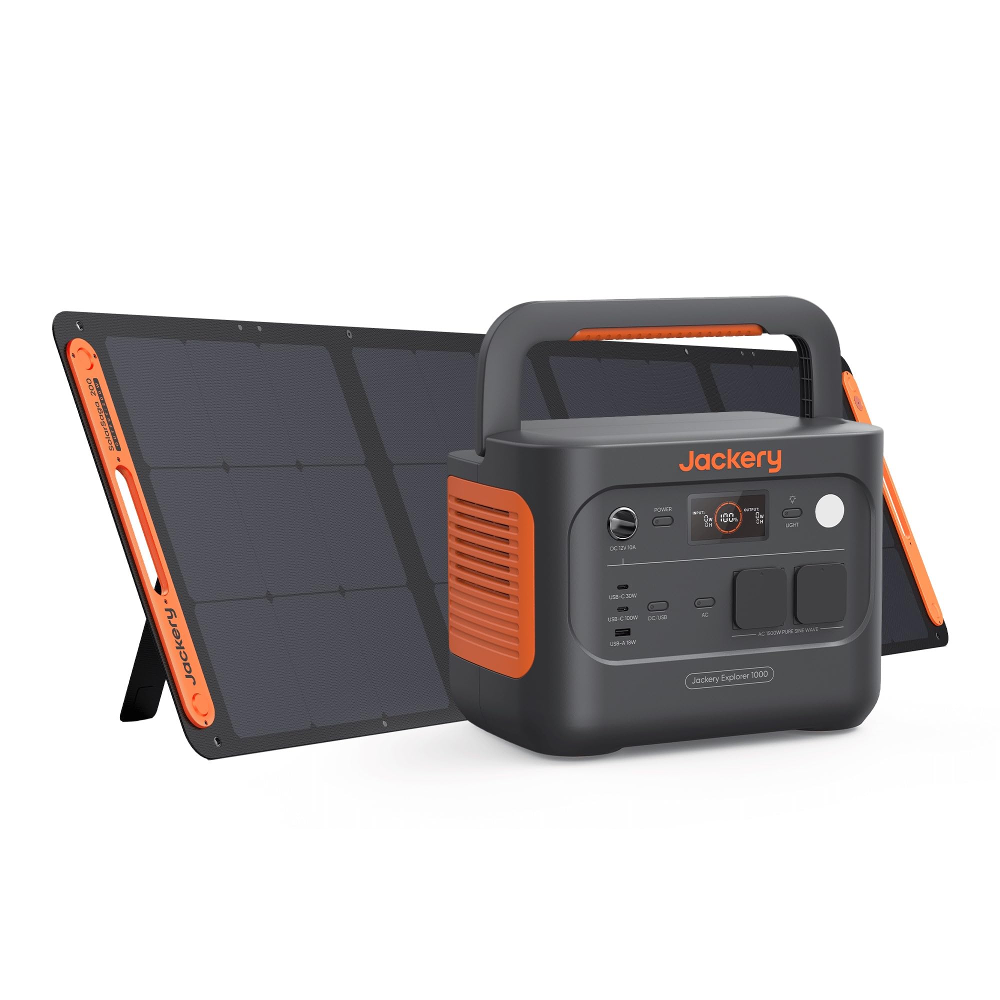 Generador Eléctrico Portátil Jackery Explorer 1000 v2 con 100W Panel Solar, 1070Wh Batería LFP, 1500W AC/100W USB-C Salida, Carga Completa Rápida 1H vía APP para Exteriores, Autocaravanas, Emergencias — view 12
