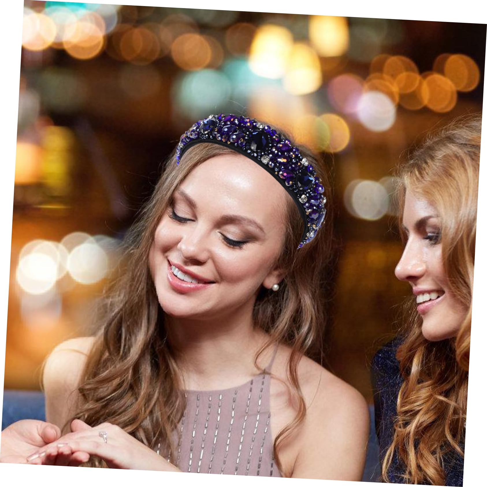 2stücke Glänzendes Rhinestone Haarband Für Mädchen Retro Breites Haarband Stilvolles Accessoire Für Besondere Anlässe Und Alltag Für Verschiedene Frisuren Sorgt Für Einen