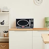 Vista 7 de Nostalgia Retro - Horno de microondas de encimera grande 800 vatios, 0.9 pies cúbicos, 12 ajustes de cocción preprogramados, reloj digital, Negro