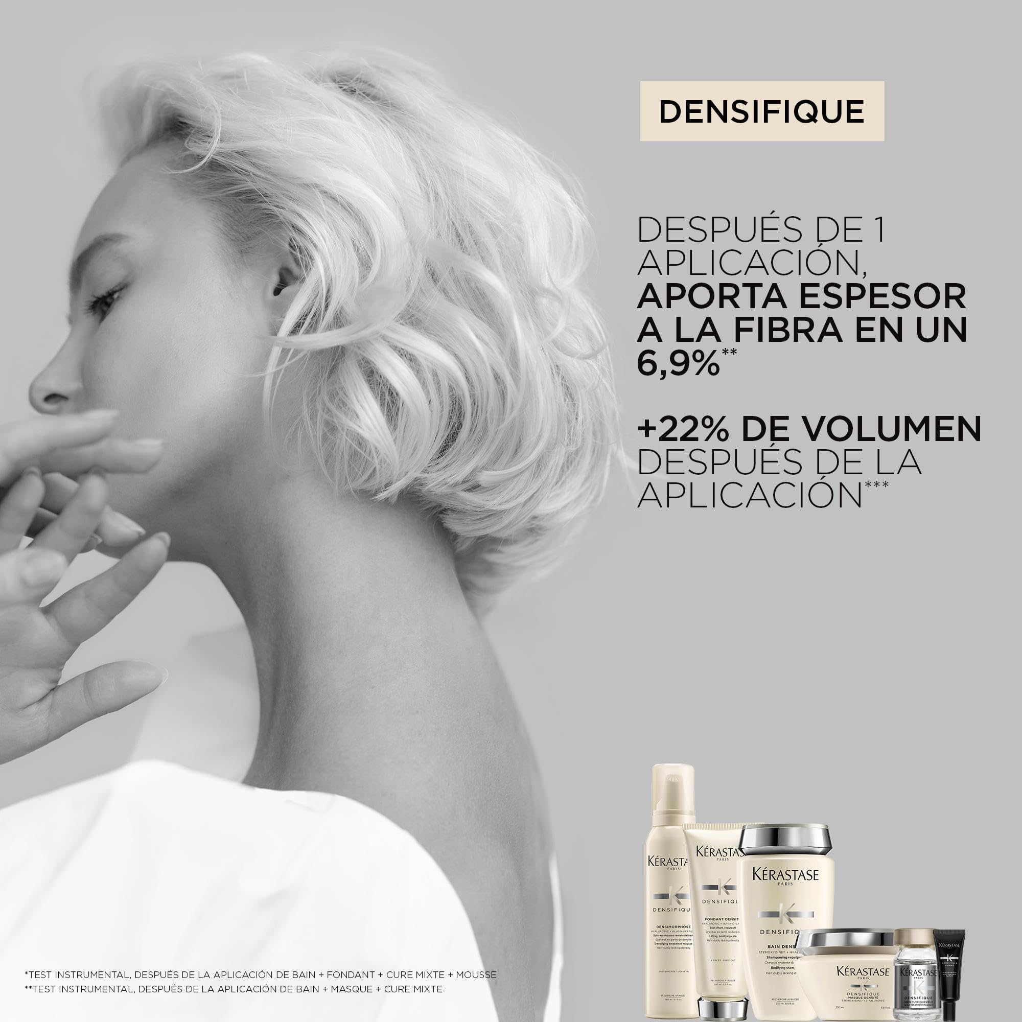 Kérastase Densifique Femme, Tratamiento Corporizante, Sin Aclarado, Voluminizador y Densificante, Para Pelo Fino, Mousse Densimorphose, 150 ml