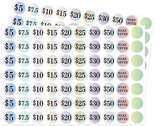 Starboling Garage Sale Stickers - 1400 Pcs, 1 Inch Big, Gradient Color Flea Market Pre-Printed Pricing Stickers