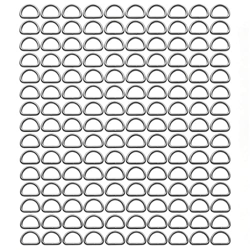BIKICOCO 1/2 Inch D-Rings 150-Pack Gunmetal