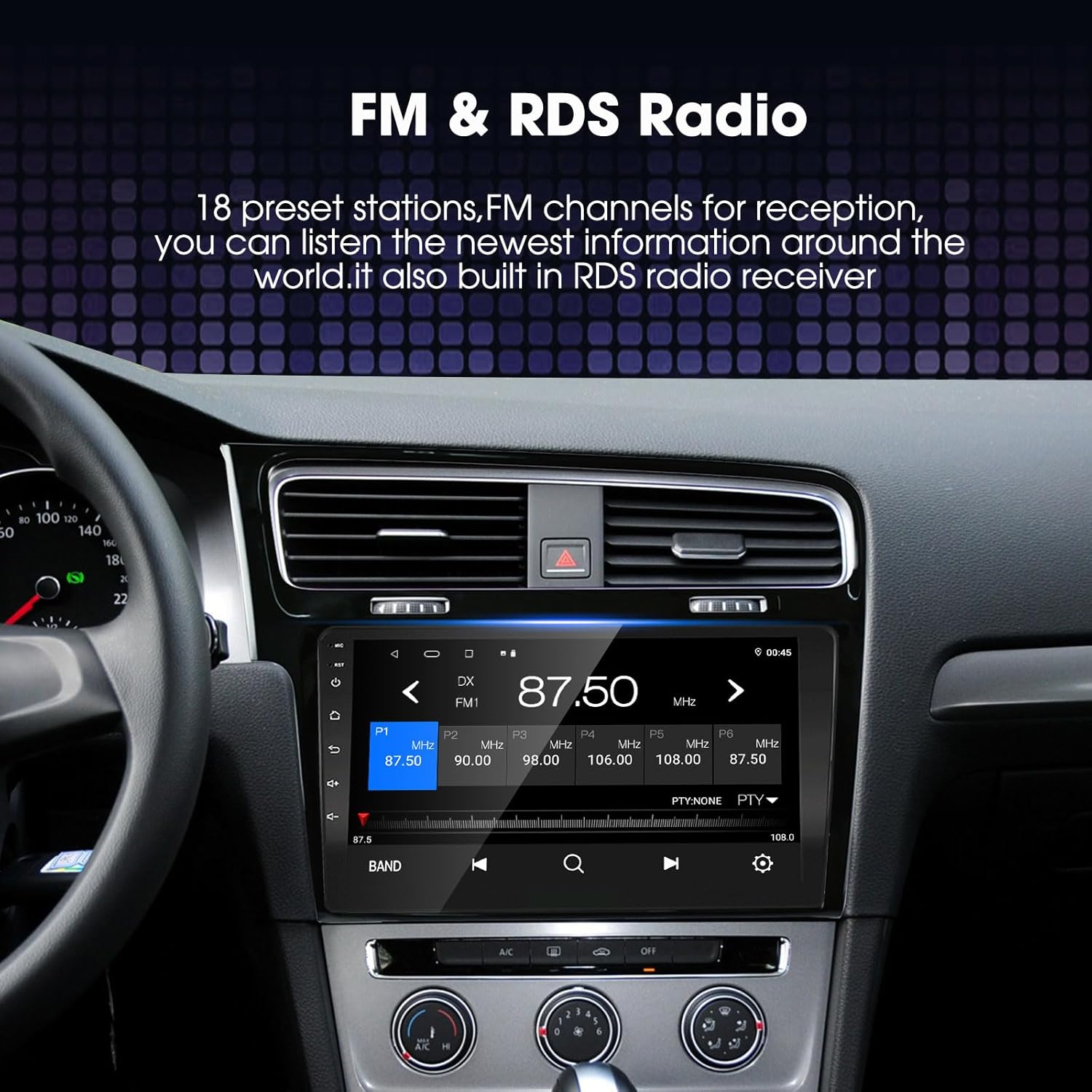 FM and RDS Radio interface on car stereo