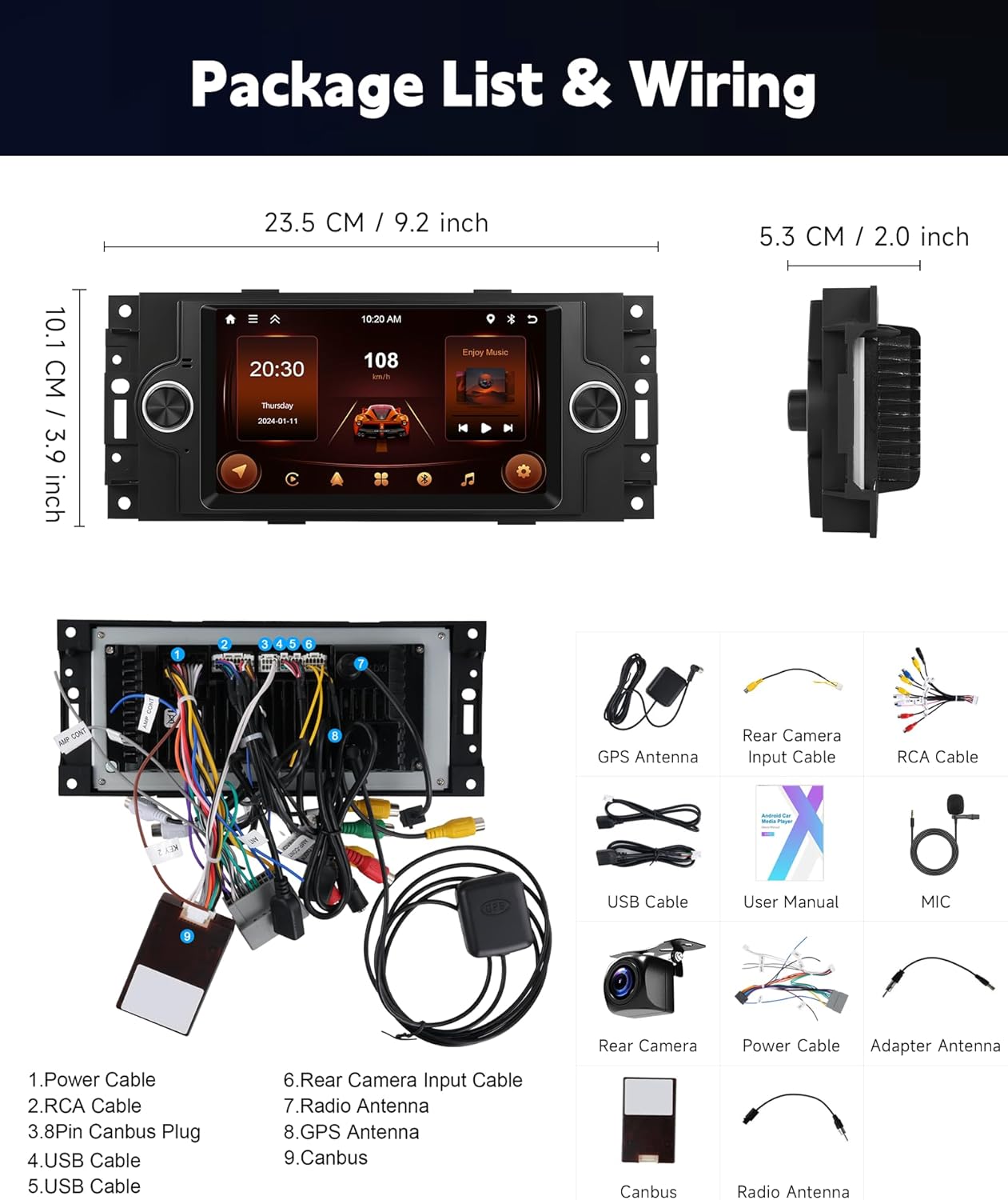 for Dodge Ram 1500 06-08,Chrysler 300C 05-07,Chrysler PT Cruiser,Jeep Grand Cherokee【2+64G】 Android Car Stereo 5G WiFi Wireless Carplay Android Auto,6.2“ for Dodge Ram for Jeep Grand Cherokee Radio
