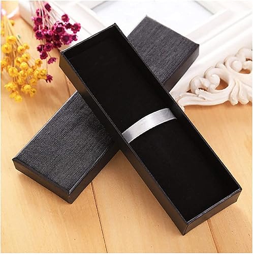 Vista 4 de Caja de regalo de bolígrafo de joyería negra de lujo, 5 unidades, con cojines, cajas de lápices vacías a granel, juego de colección para cumpleaños