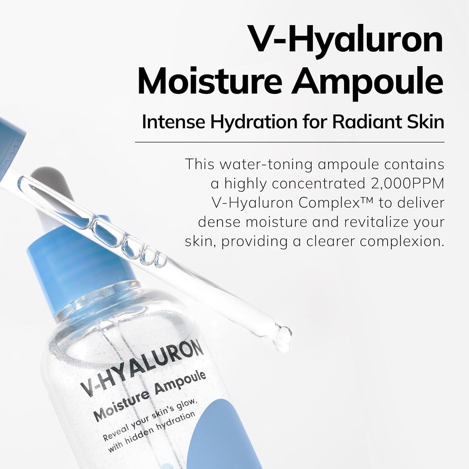 BY MERZY V-Hyaluronic Acid Moisture Ampoule - Hyaluronic Acid, Moisture Boost, Hydration Ampoule, Skin Soothing, All skin type, Serums, Korean Skincare (100ml/3.38 fl.oz.)