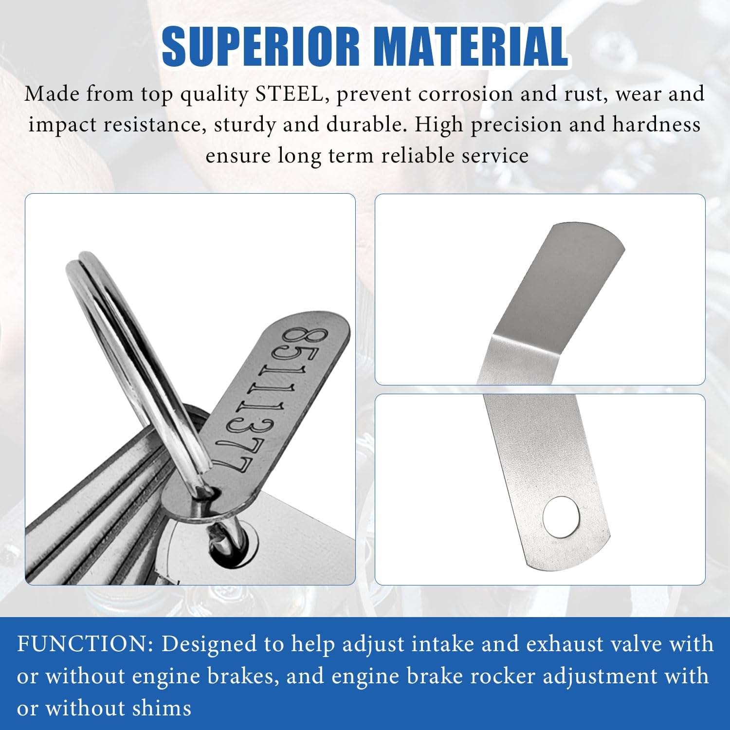 15PCS Feeler Gauge Tools Set 0.2mm - 4.2mm Feeler Gauges Compatible with Volvo D12 D13 D16 Engines Fit for Mack MP7 MP8 MP10 Replace 85111377 88880052 88880053