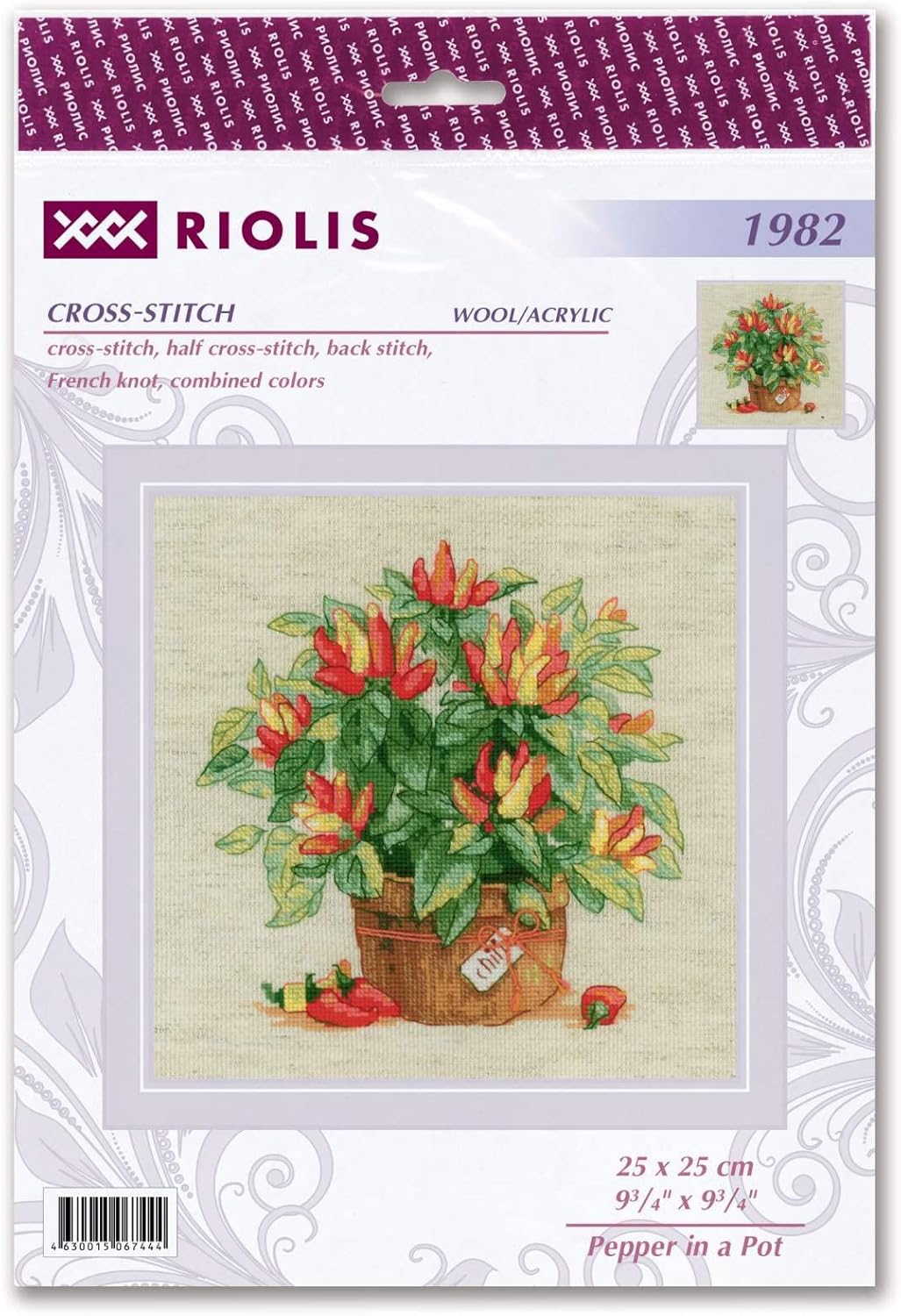 Riolis Counted Cross Stitch Pepper Pot, Multicoloured