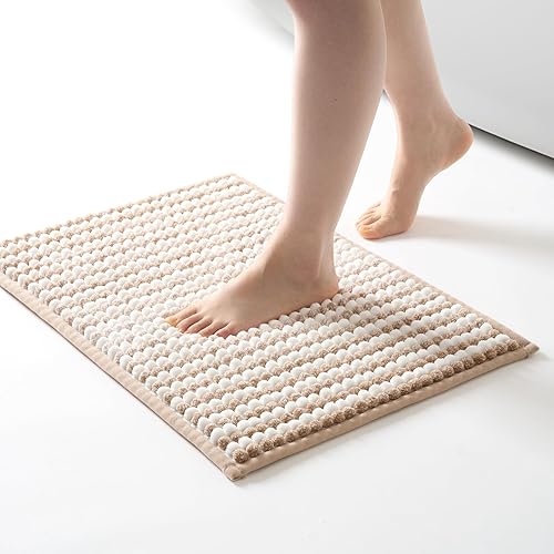 FRESHMINT Alfombra de baño de felpilla gruesa de 17 x 24 pulgadas, pequeña, absorbente de agua, suave, para suelo de baño, alfombra de baño gruesa