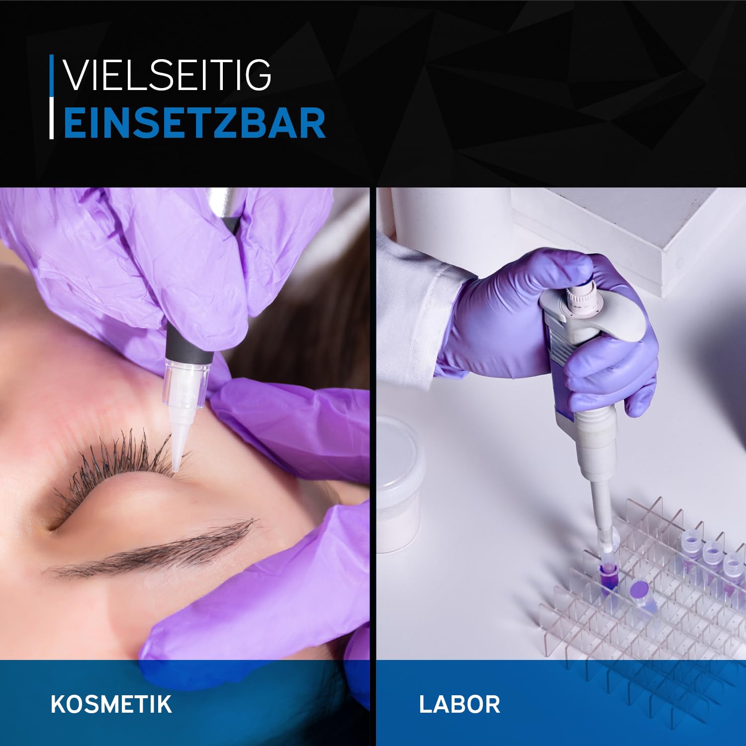 kör4u Lot de 1000 gants jetables en nitrile sans poudre et sans latex (violet, taille L)