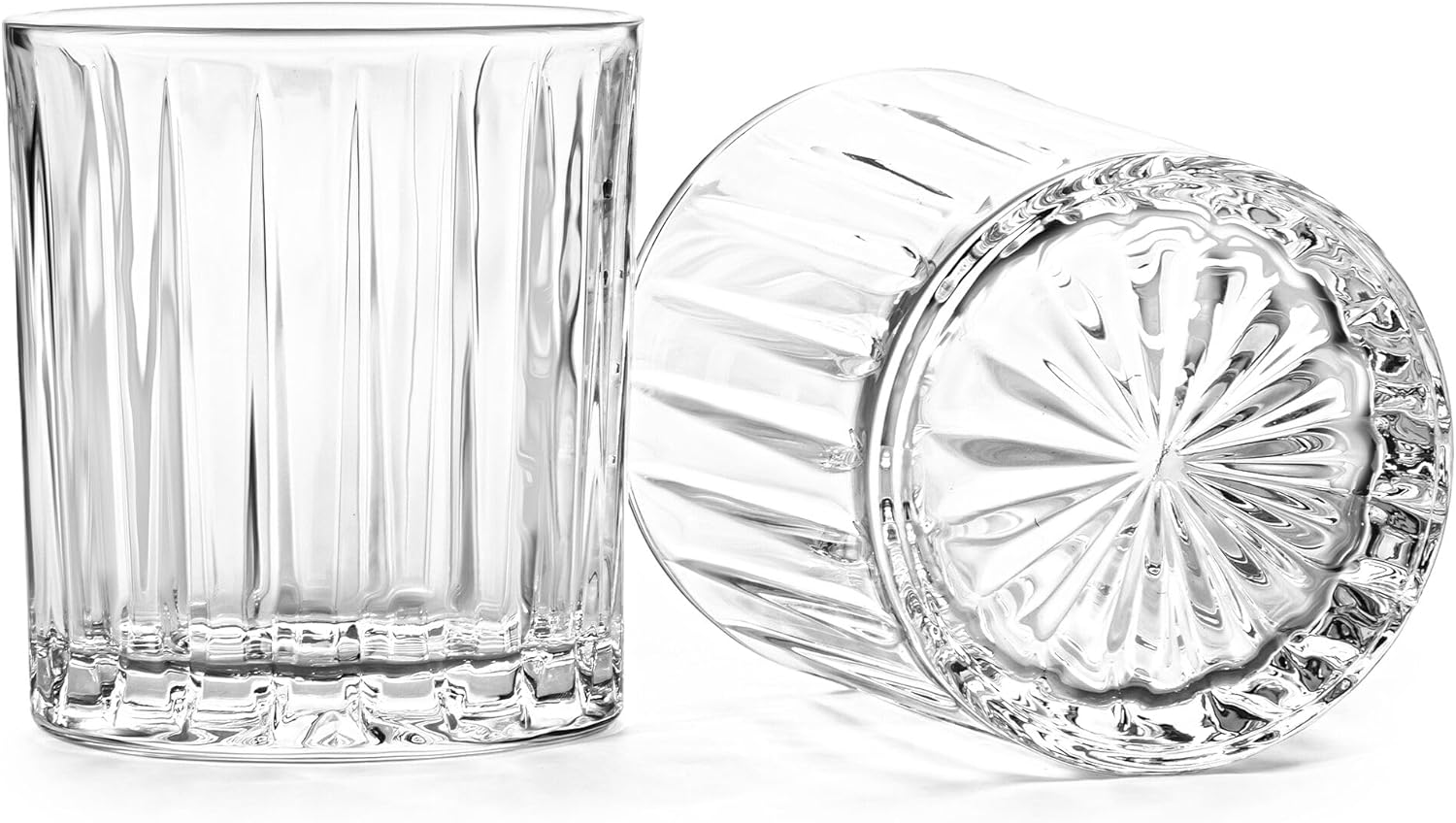 Old Fashioned Crystal Glasses for scotch, cocktail, smoothie, water Set of 6, Cocktail Glasses, Perfect for Rocks, Scotch, Bourbon, Cognac, Vodka, Dishwasher Safe (Line)
