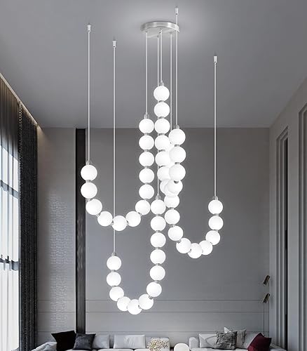 Candelabros modernos LED regulables, bolas de acrílico, iluminación colgante de techo para sala de estar, comedor, dormitorio, luces colgantes