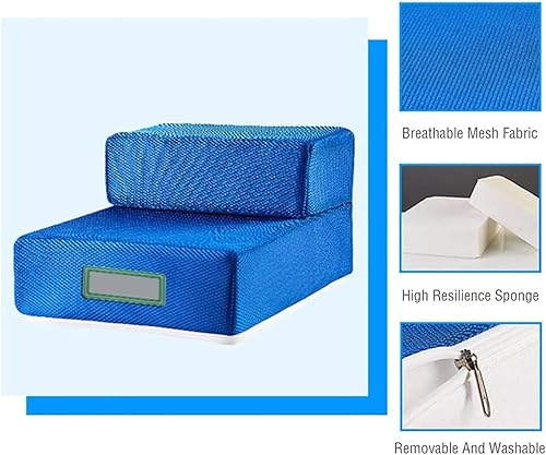 Miniatura 5 de Escaleras para mascotas, rampas para mascotas, escaleras de mascotas de 2 niveles para perros y gatos, rampa antideslizante para perros con diseño