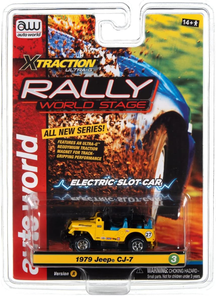 Auto World Xtraction Rally 1979 Jeep CJ-7 (Yellow) HO Scale Slot Car