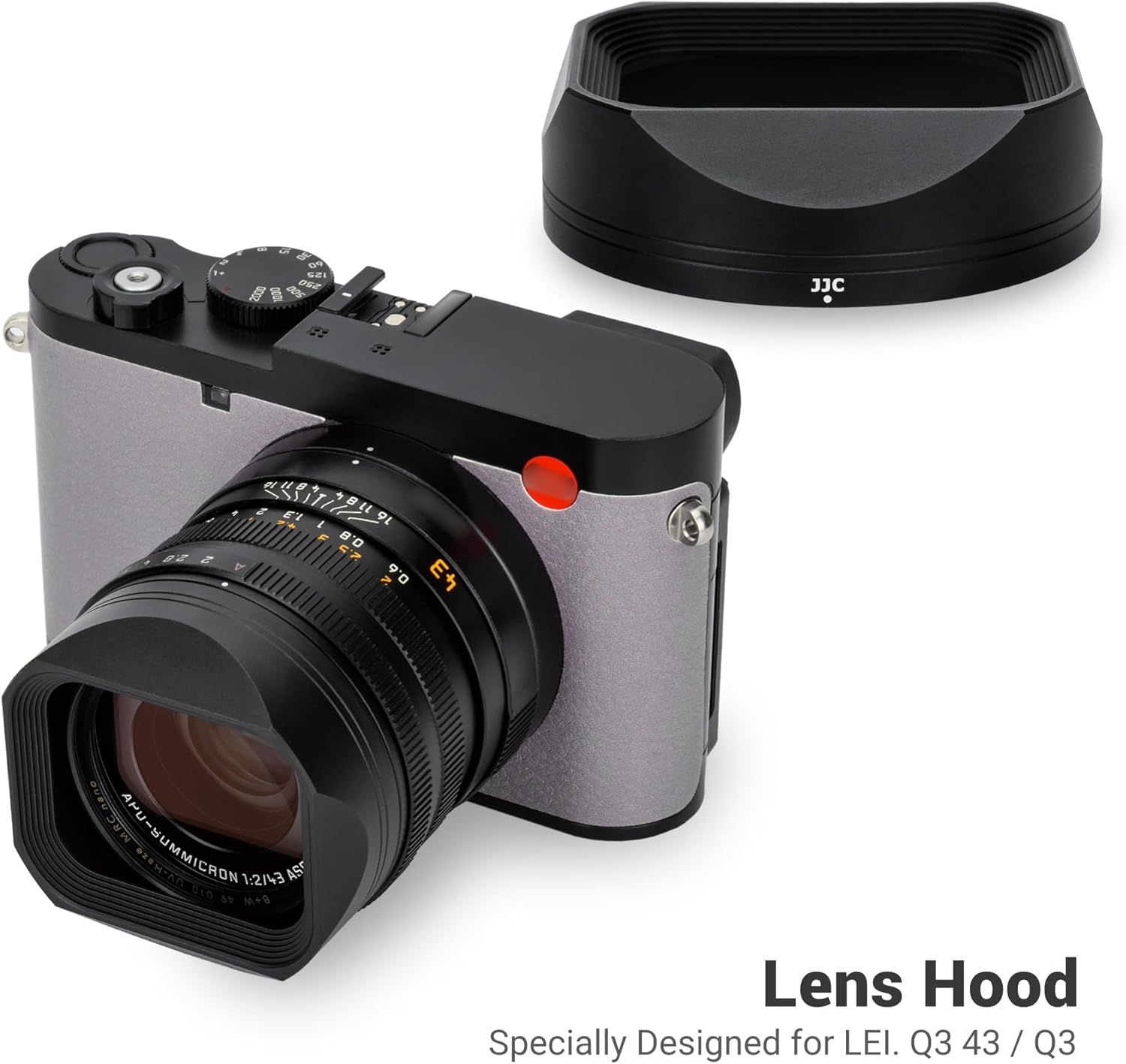 JJC Metal Lens Hood for Leica Q3 43/ Q3/ Q2 Cameras, Compatible with 49mm Lens Filter & Original Lens Cap, No Vignetting