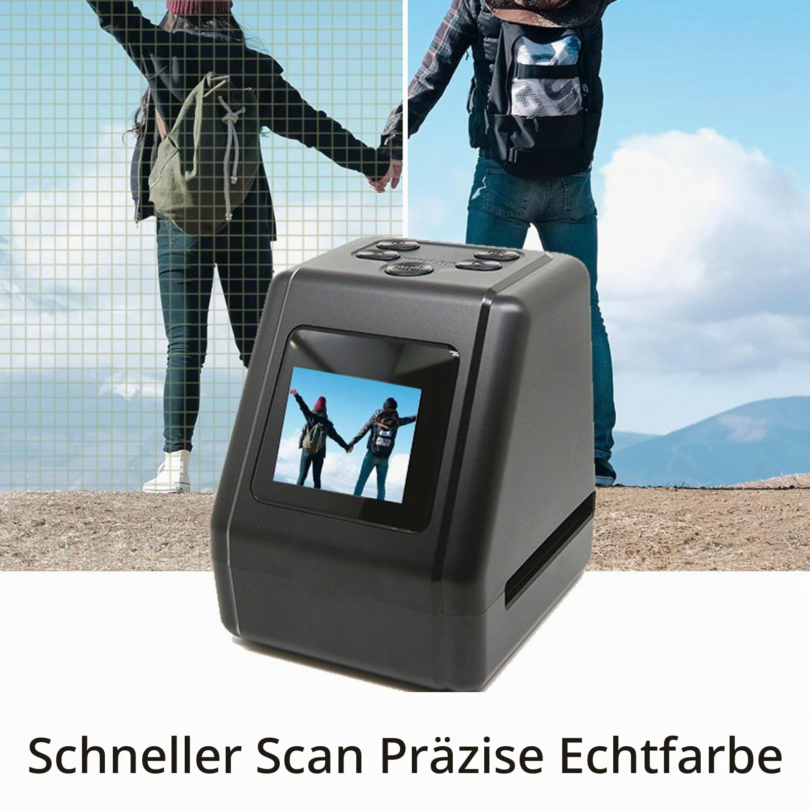 Diascanner, Digital Film Scanner Negativscanner Konvertiert 135 126 110 8-mm-Dias in 22 MP JPG Dia Scanner zum Digitalisieren