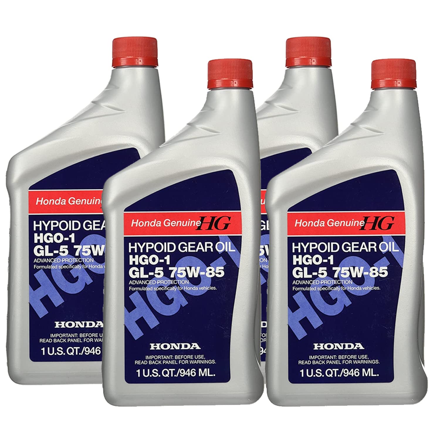 Genuine OEM Hypoid Gear Oil HGP-1 GL-5 75W-85 Advanced Protection 1qt (4x1qt) For Honda