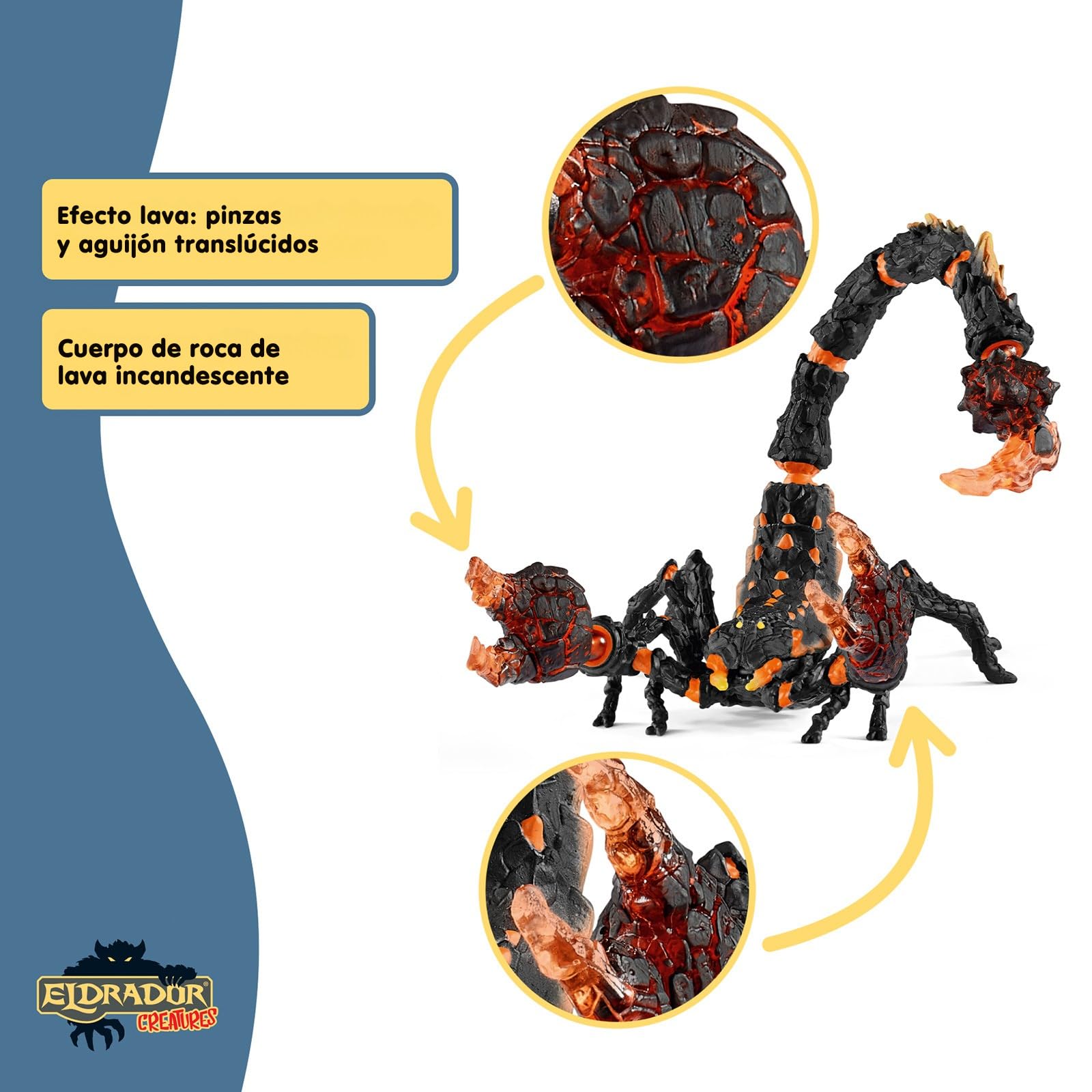 Schleich ELDRADOR Creatures | Escorpión de Lava 70142 | Figura Monstruo ELDRADOR Pinzas móviles y Cola venenosa | Regalo para niños y niñas | Desde 7 años | 21 x 14 x 14 cm