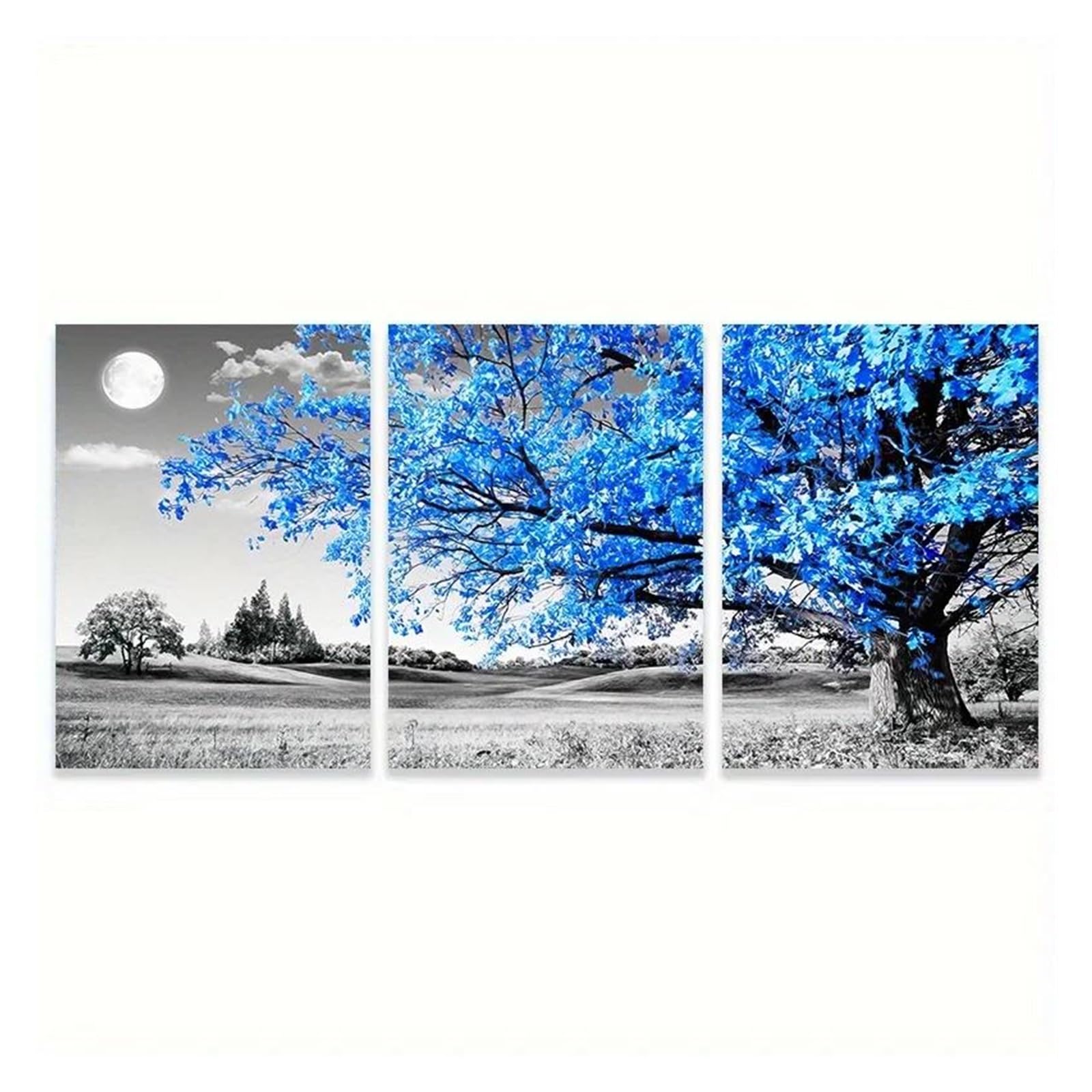 Affiche d'arbre bleu nordique en toile pour créer un salon zen et élégant