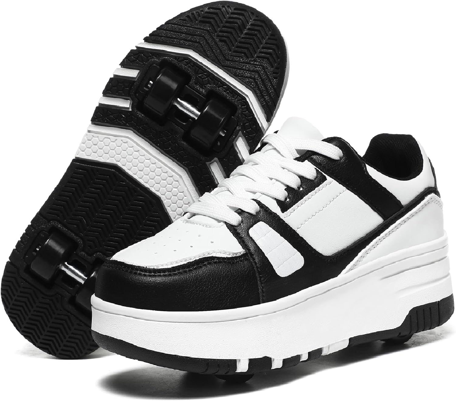 HHSTS Roller Skate Shoes for Kids Boys Girls Upgraded Fashion Sneakers with Detachable 4-Wheels for Kid Sport Shoes Christmas Birthday Gifts