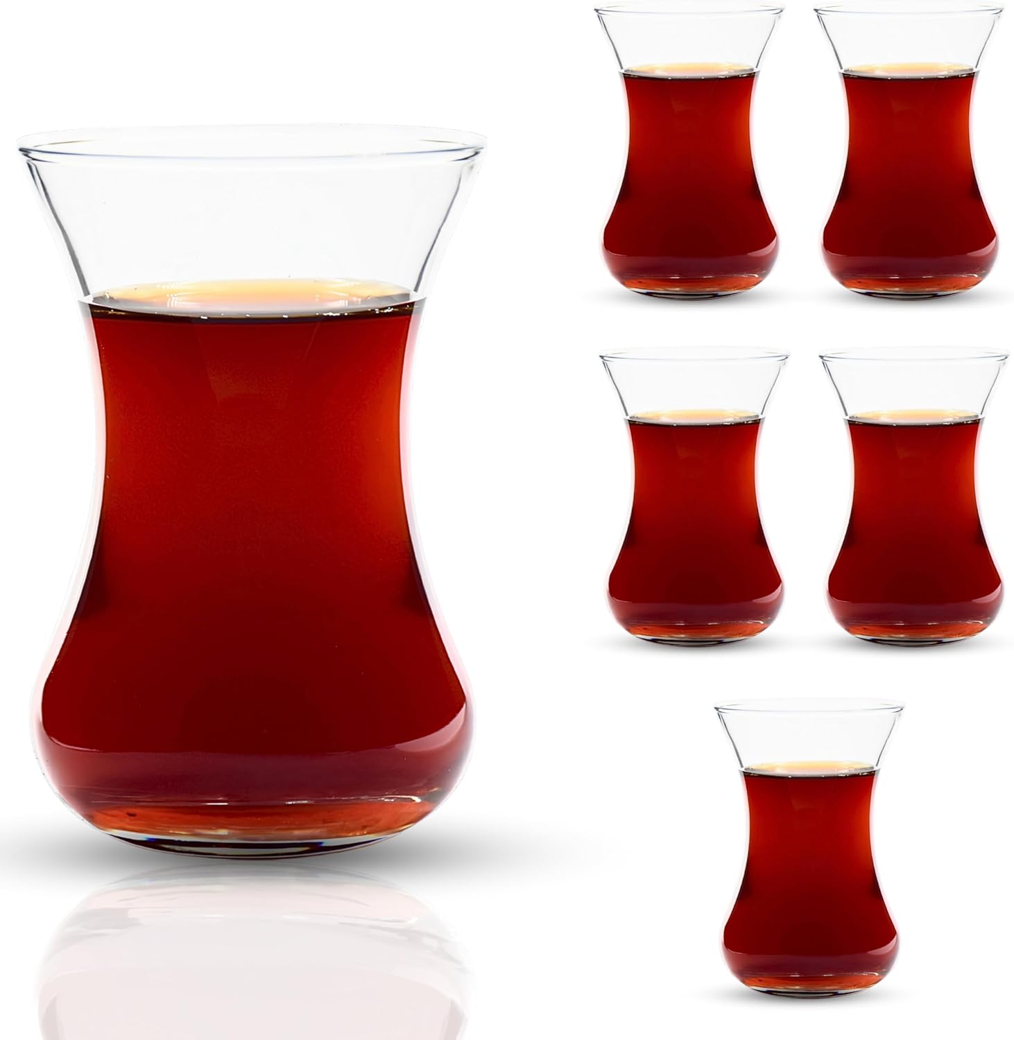 Turkish Tea Glass Set, Slim Waist Design and Thick Sole Prevent Tea From Getting Cold, Easy to Keep for 6 People, 6 Glasses, Useful Set (6 Pieces) - Image 8