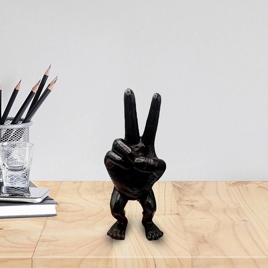 木製 手形状オブジェ 2点セット Amazon.co.jp: Mdikawe 指の像、指の装飾品 | 2 本の指の彫刻