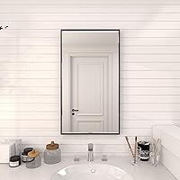 Vista 142 de Deco 79 Espejo de pared simplista de madera con marco minimalista fino, 24 x 1 x 24 pulgadas, blanco