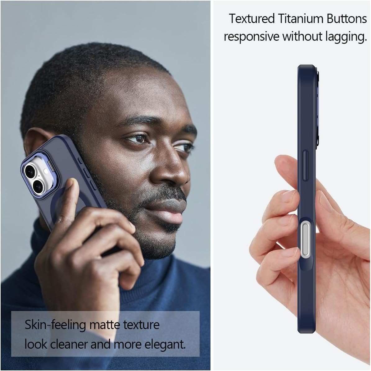 Nvollnoe for iPhone 16 Case Compatible with MagSafe Military Grade Shockproof Heavy Duty Protective Adjustable Kickstand Matte Semi Clear Phone Case for iPhone 16(Blue) - Image 5