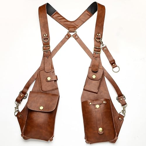 Miniatura 3 de Funda de cuero para debajo del brazo y cintura, bolsa de viaje, cinturón antirrobo oculto para axilas, bolsillo para viajes al aire libre