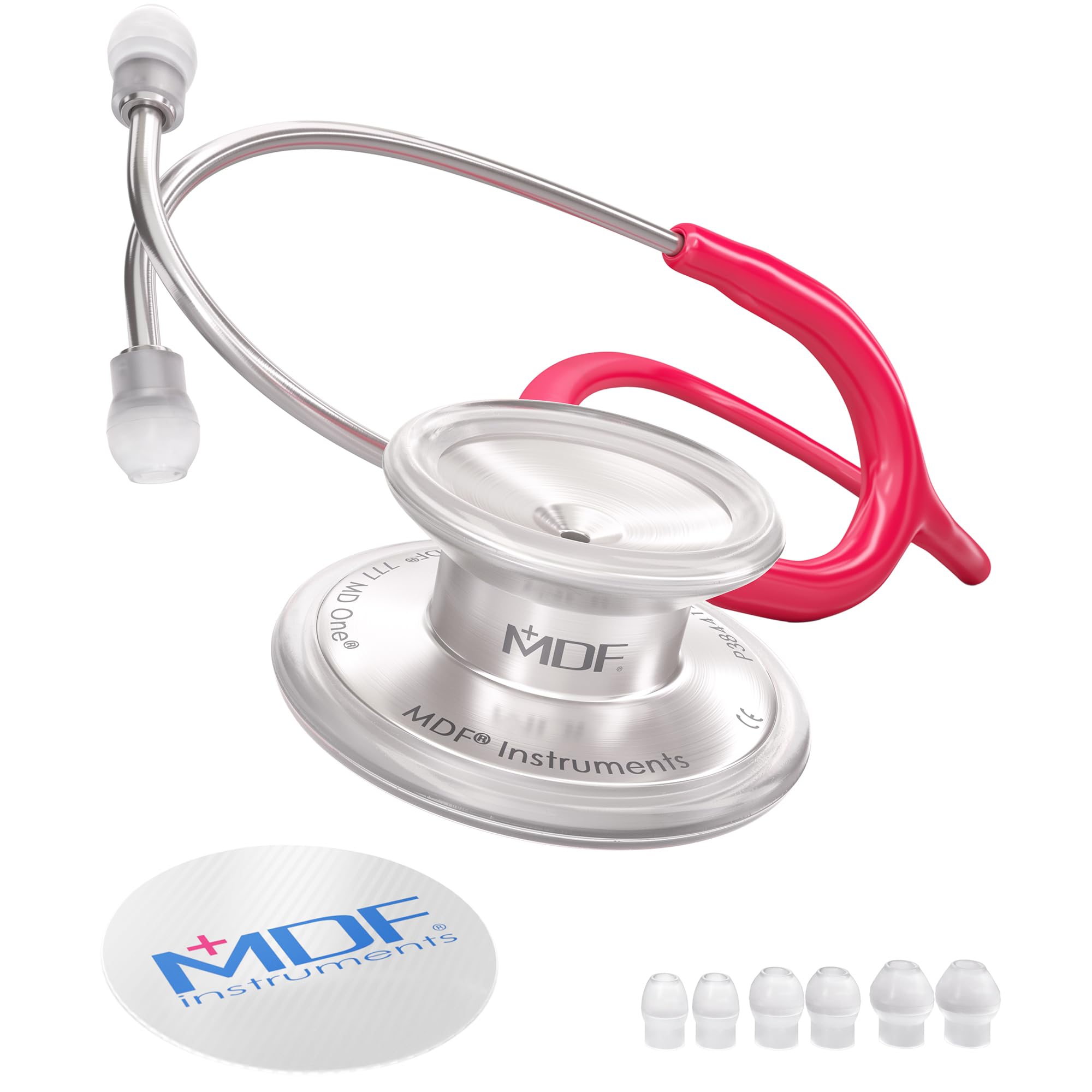 MDF Instruments MD One Fonendoscopio doble cabeza de acero inoxidable - GarantÌa de por vida & Programa-piezas-gratuitas-de-por-vida (MDF777) (Frambuesa)