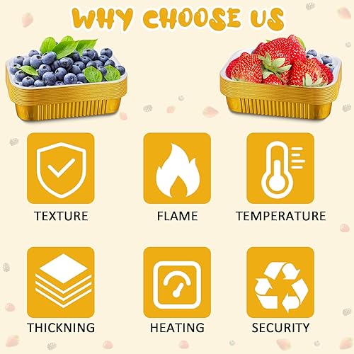 Miniatura 5 de 15 moldes de aluminio dorado con tapas transparentes, sartenes de aluminio desechables de 9 x 13 pulgadas, aptos para horno microondas y