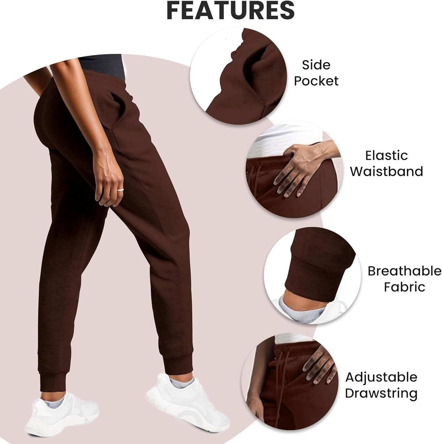 Common Stitch 3 Pack Sweatpants Women - Womens Sweatpants with Pockets, Fleece Womens Joggers, Yoga Pants (Available in Plus) - Image 2