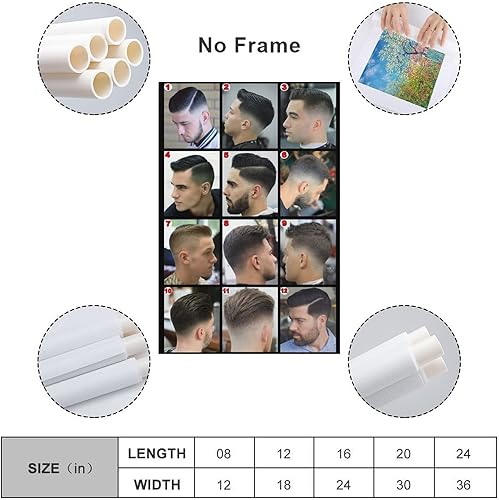 Miniatura 2 de GOUEH Póster moderno de peluquería para hombres, póster gráfico para decoración del hogar, póster de lienzo con imagen HD para decoración de pared,