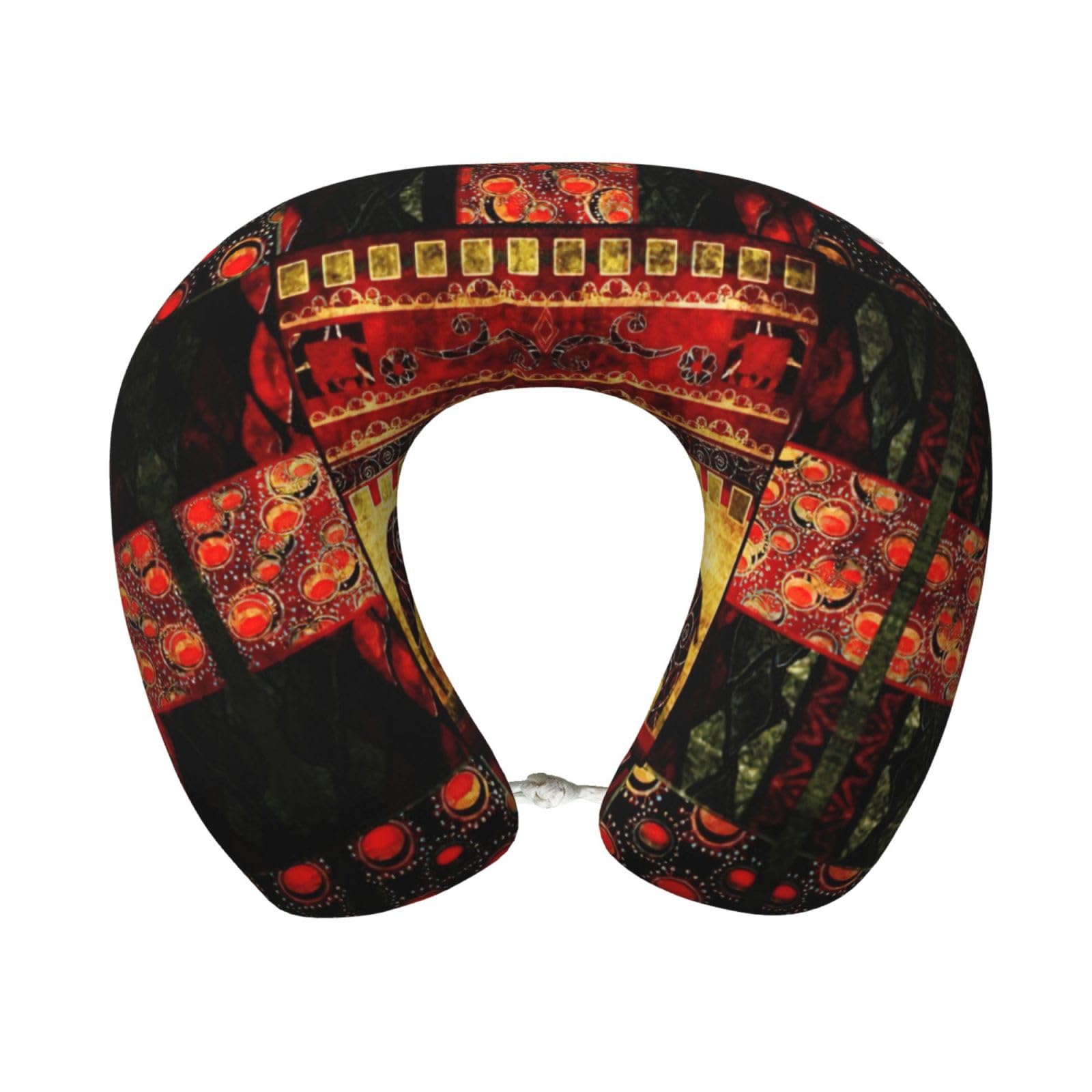 ASFgda U-Shape Memory Foam African Elephant Patchwork Print Travel Pillow,Neck Support,Washable Cover For Airplane Car Home Office