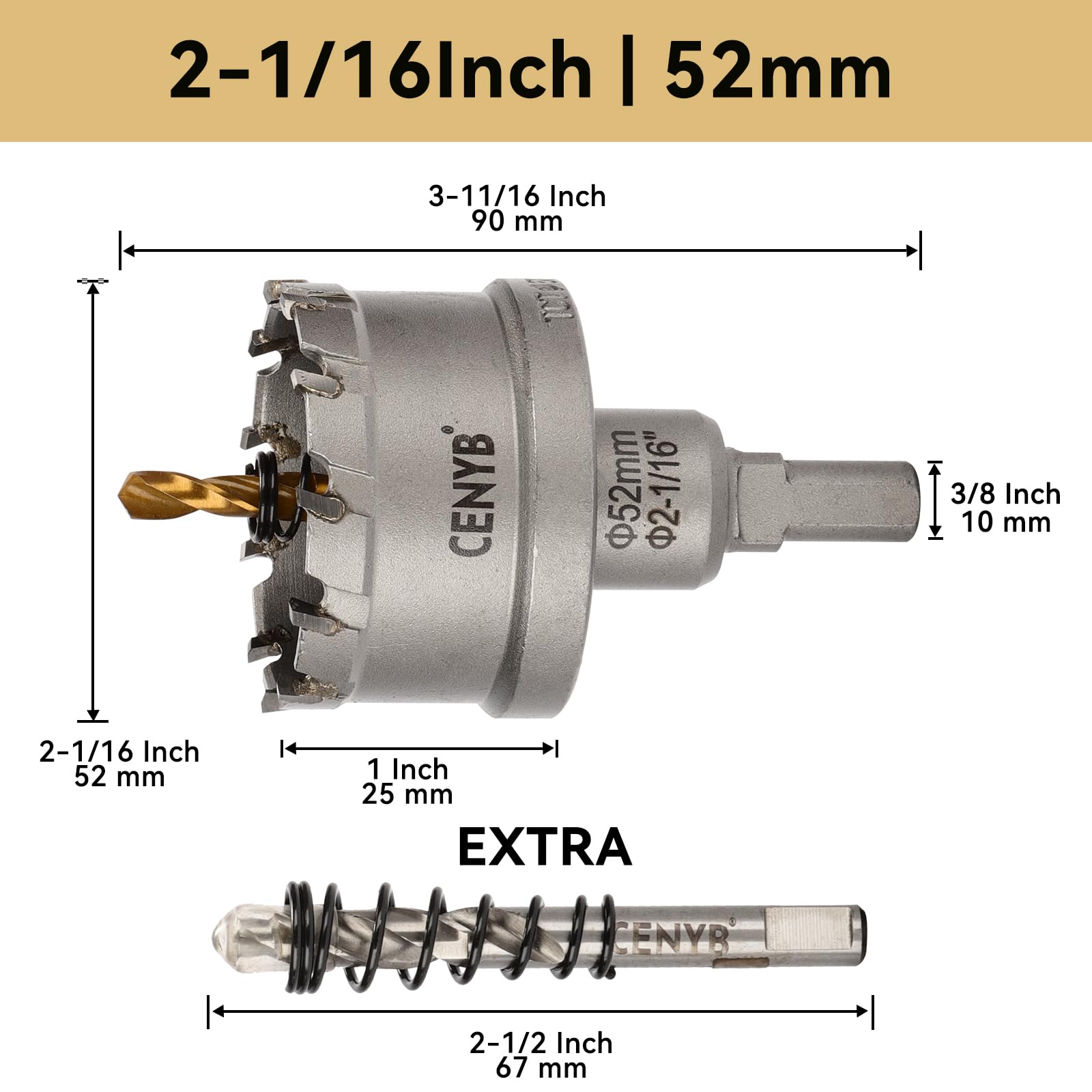 Tungsten Carbide Hole Saw Kit - Cut Metal, Wood & Plastic -2 Tungsten Carbide Hole Saw Kit - Cut Metal, Wood & Plastic -2
