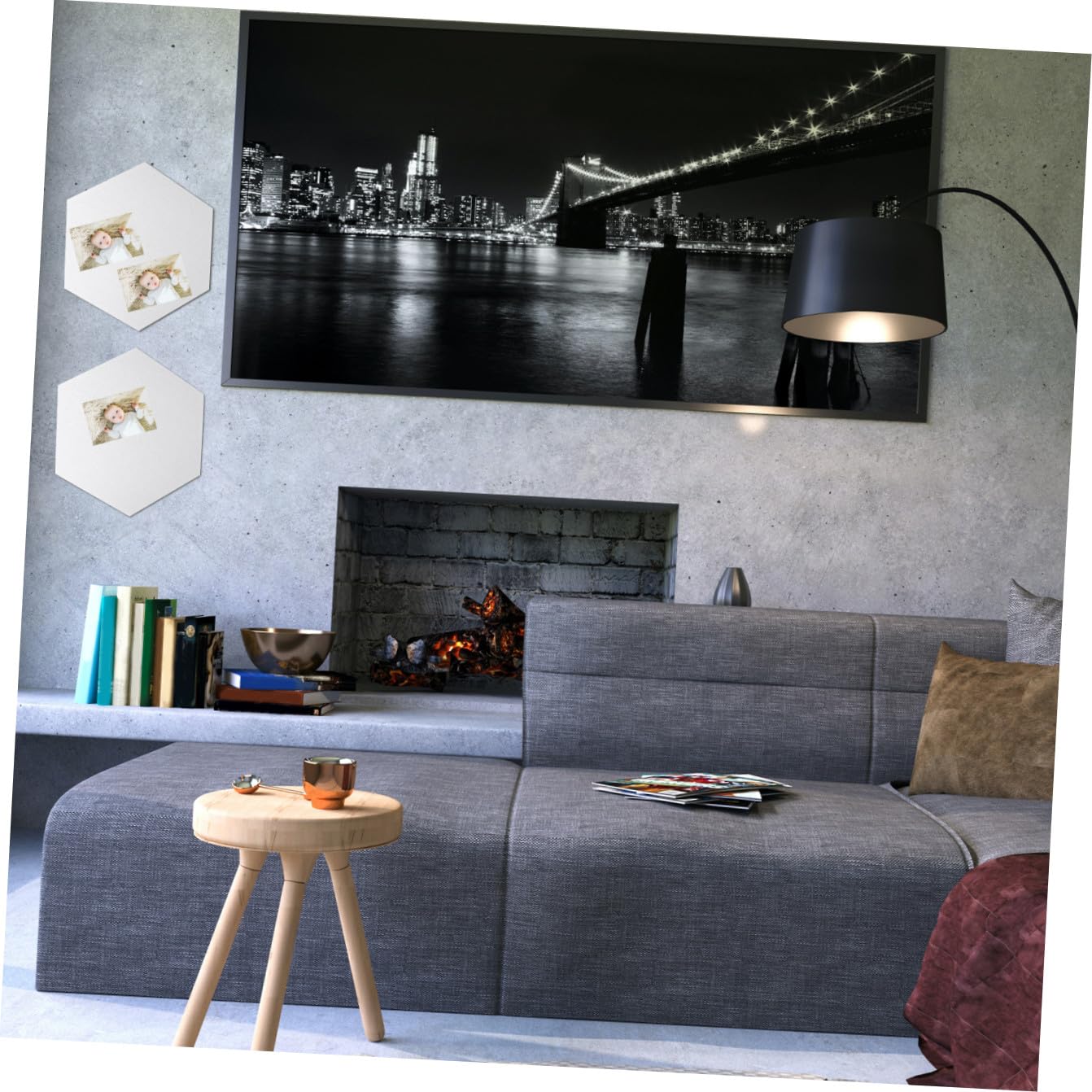 STOBOK Pinnwand im Modernen Künstlerischen Stil Sechseckig Weiß 10 Stück Selbstklebende Filz aus Filz Wanddekoration mit Fotos Display für Zuhause