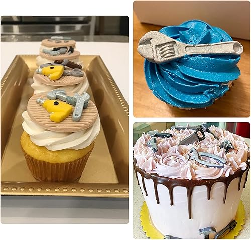 Miniatura 8 de Moldes de herramientas de mano para chocolate, moldes de fondant, mini alicates para herramientas de construcción, moldes de silicona para