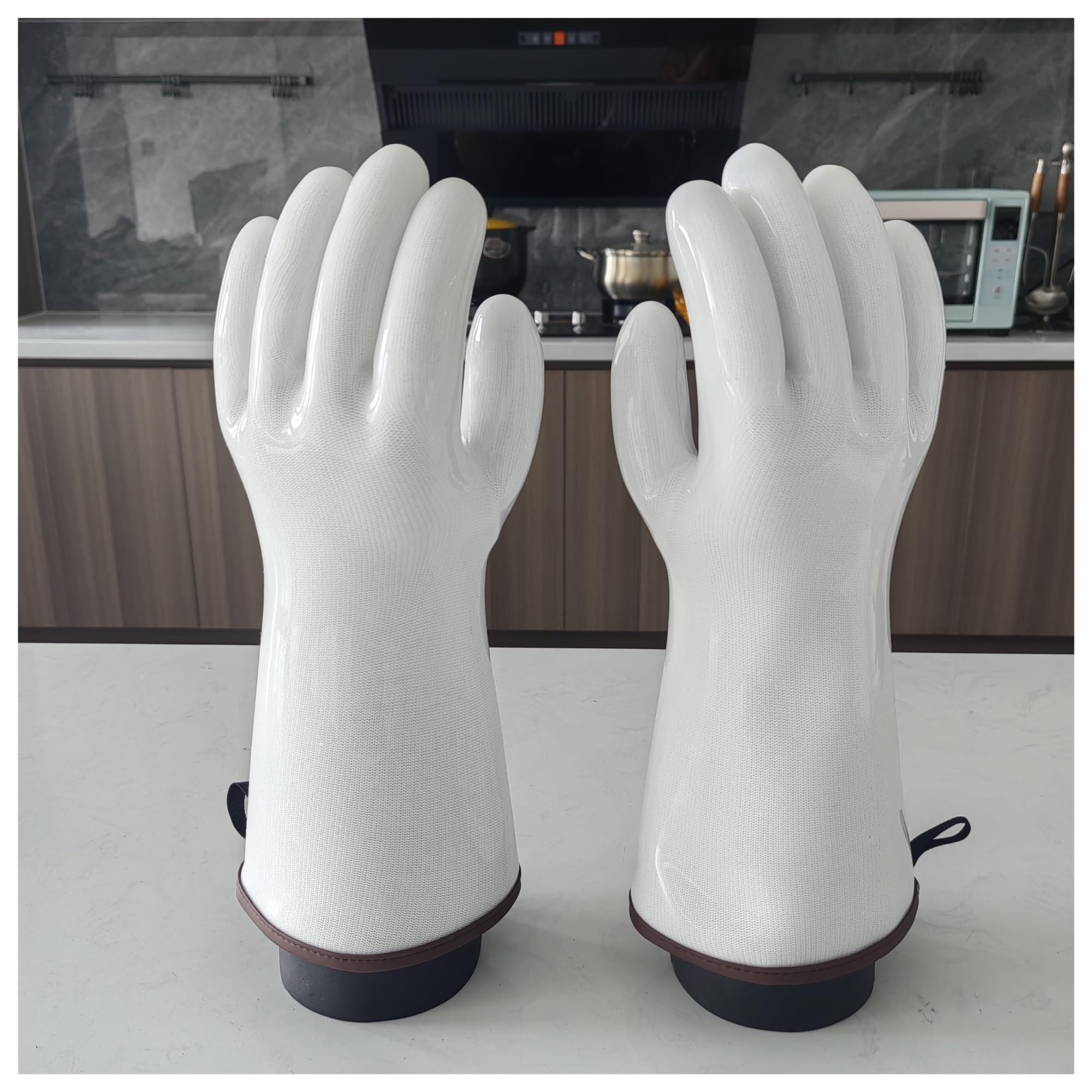 Guantes BBQ de silicona líquida 35cm, guantes de horno resistentes al calor