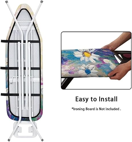 Miniatura 4 de Snilety Fundas para tabla de planchar de 15 x 54 pulgadas, accesorios para tabla de planchar con almohadilla elástica de fácil ajuste